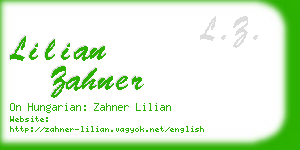 lilian zahner business card